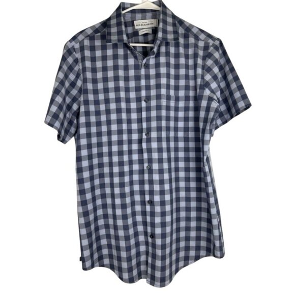 Mizzen + Main Other - Mizzen+Main Men’s Lightweight Leeward Plaid Short Sleeve Shirt L Trim Fit Blue